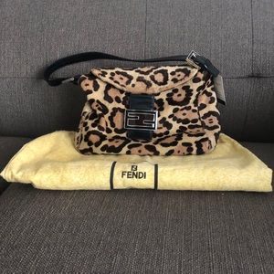 Fendi leather Trimmed Pony hair bag